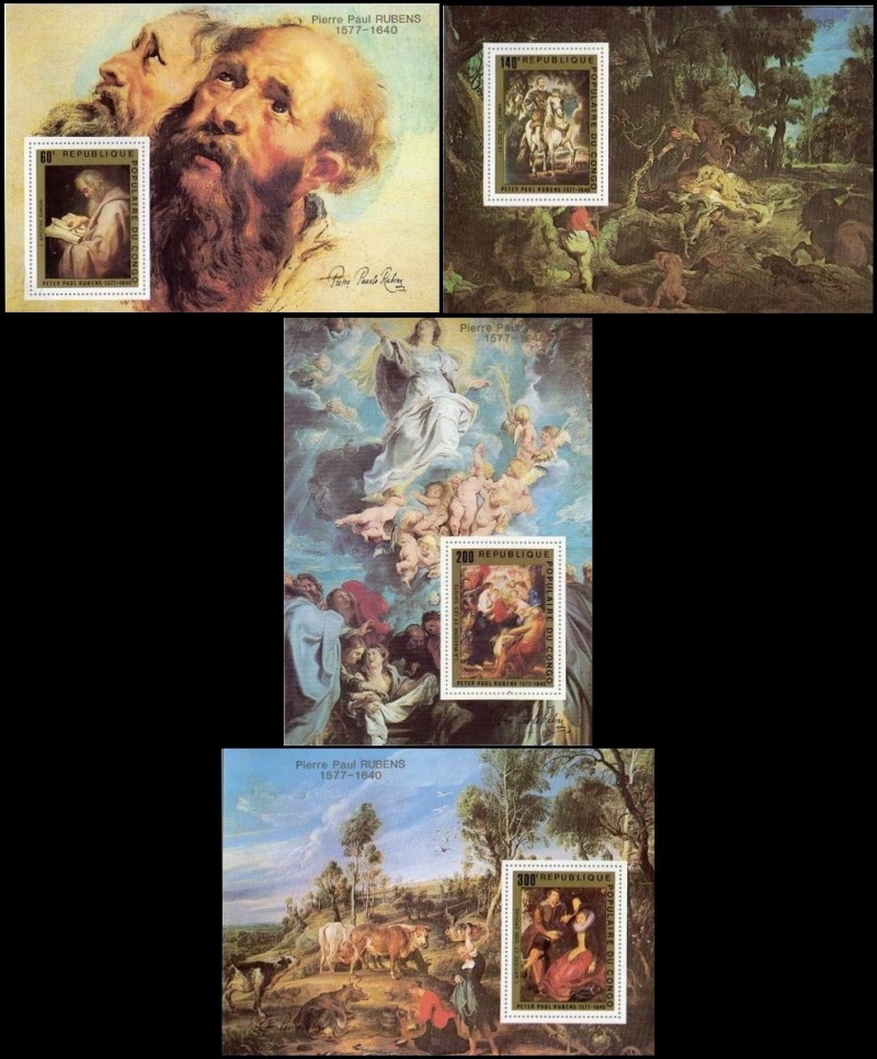 Congo 1978 Rubens Paintings Unlisted Deluxe Souvenir Sheet Set