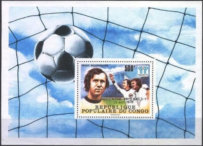 Congo 1978 11th World Cup Soccer Championship Winners Souvenir Sheet