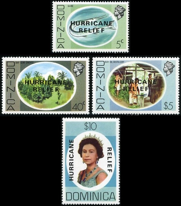 1979 The 1975 Difinitive Stamps Overprinted HURRICANE RELIEF