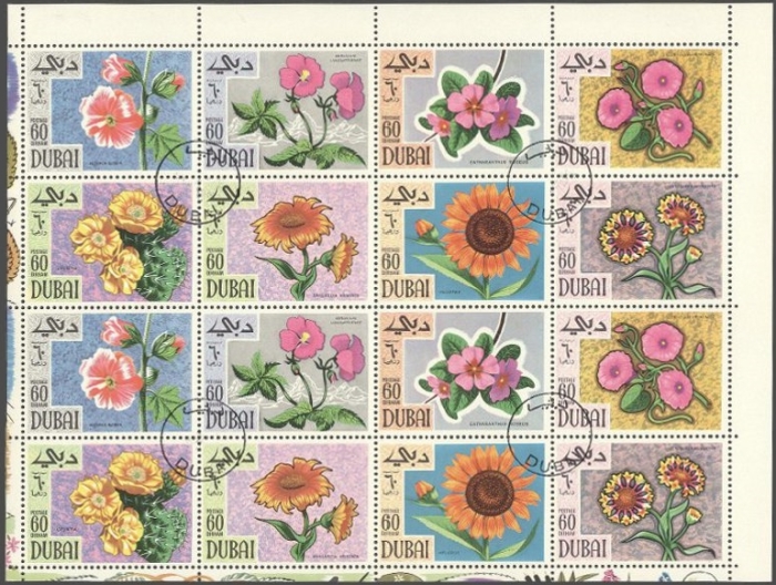 1968 Flowers Stamp Sheet