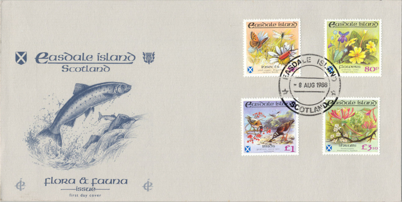 Easdale Island 1988 Flora and Fauna First Day Cover Example
