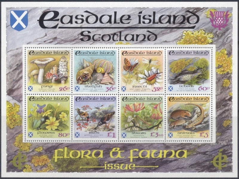 Easdale Island 1988 Flora and Fauna Souvenir Sheet