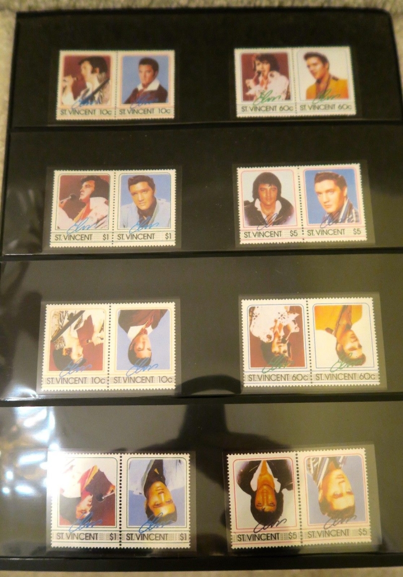Hampton House Set of Unauthorized Reprint Elvis Presley Stamps and Invert Error Stamps
