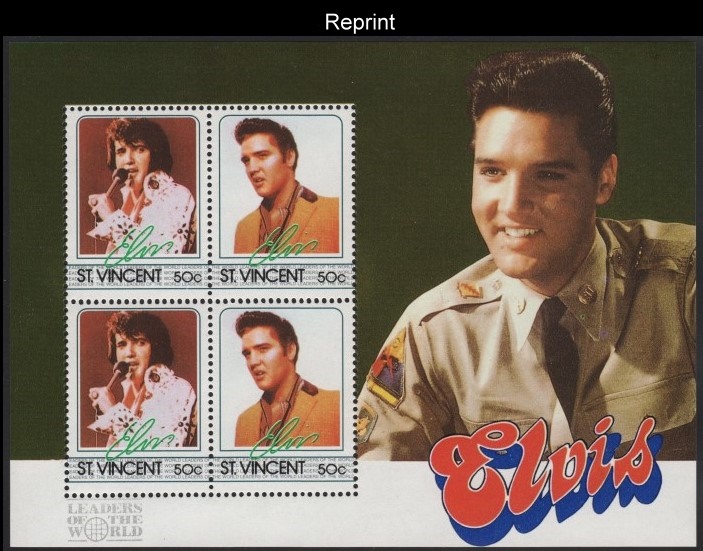The Unauthorized Reprint Elvis Presley Scott 879 Souvenir Sheet