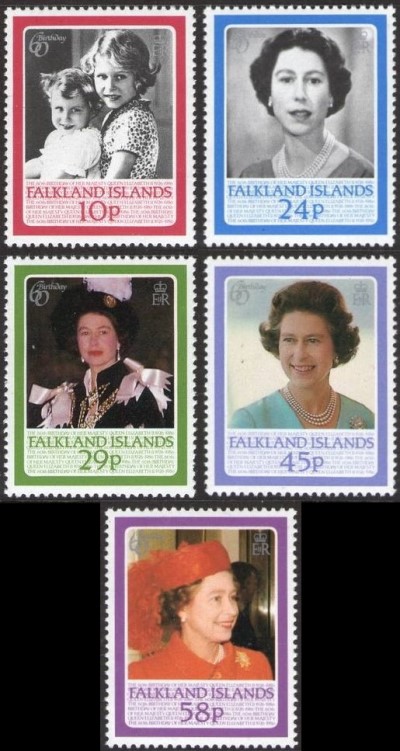 Falkland Islands 1986 60th Birthday of Queen Elizabeth Stamps