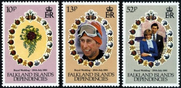 1981 Royal Wedding of Prince Charles and Lady Diana Spencer Stamps