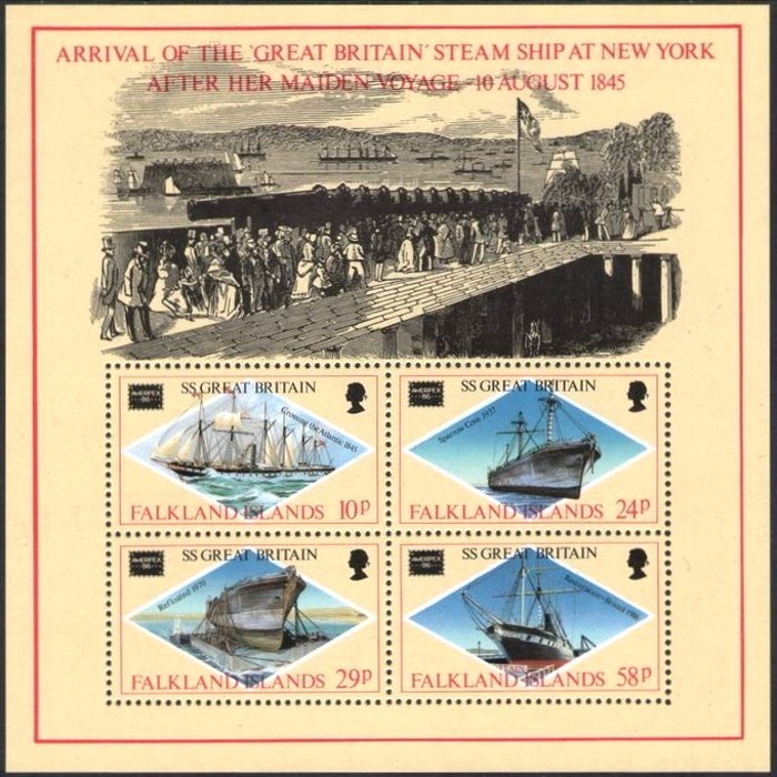 1986 AMERIPEX '86 Centenary of Arrival of S.S. Great Britain Souvenir Sheet