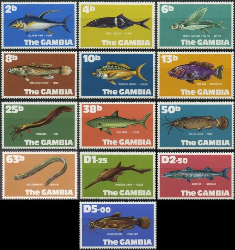 1971 Fish From Gambian Waters Stamps