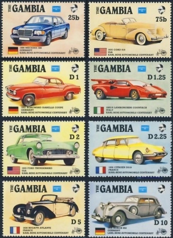 1986 AMERIPEX Stamp Exhibition, Karl Benz Automobile Centenary Stamps