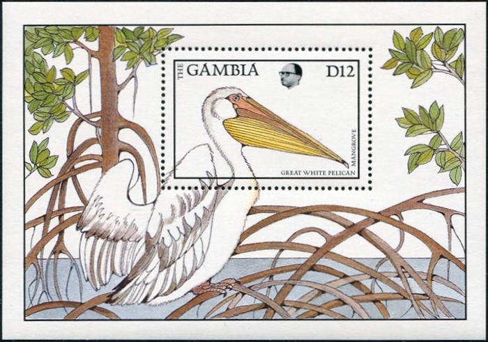 1988 Flora and Fauna Great White Pelican Souvenir Sheet
