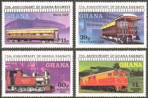 1978 75th Anniversary of Ghana Railways Stamps