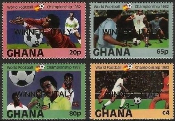 1982 World Cup Soccer Championship Winners Stamps