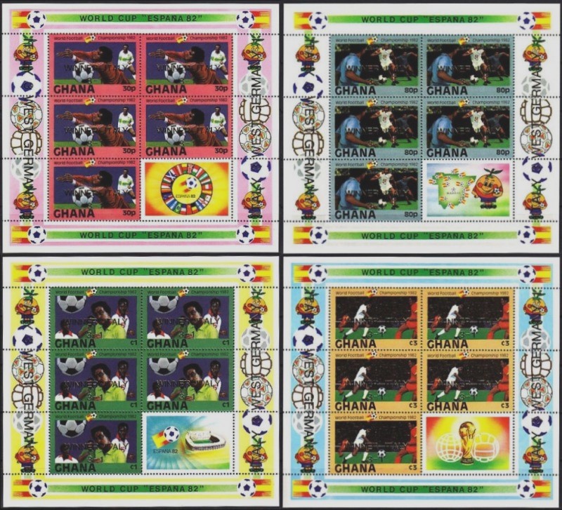 1982 World Cup Soccer Championship Winners Sheetlets