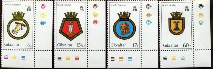 Gibraltar 1982 Naval Crests (1st Series) Stamps