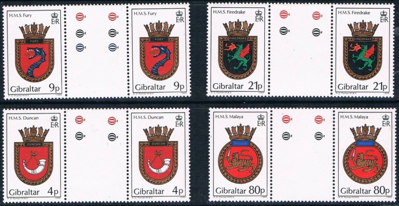Gibraltar 1985 Naval Crests (4th Series) Stamps