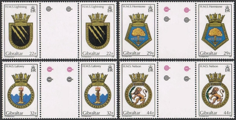 Gibraltar 1986 Naval Crests (5th Series) Stamps