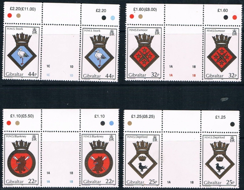 Gibraltar 1989 Naval Crests (8th Series) Stamps