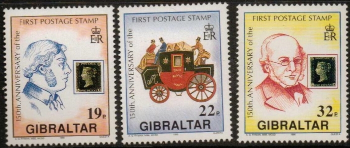 Gibraltar 1990 150th Anniversary of the Penny Black Stamps