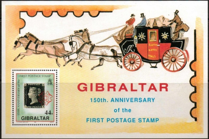 Gibraltar 1990 150th Anniversary of the Penny Black Souvenir Sheet