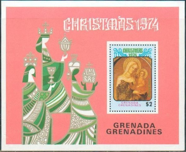 1974 Christmas Paintings Souvenir Sheet