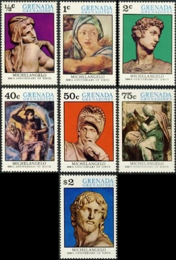 1975 500th Birth Anniversary of Michelangelo Stamps