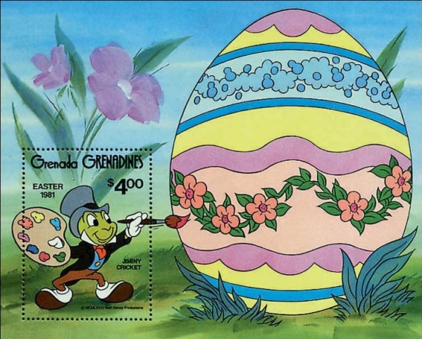 1981 Easter, Disney Characters Souvenir Sheet