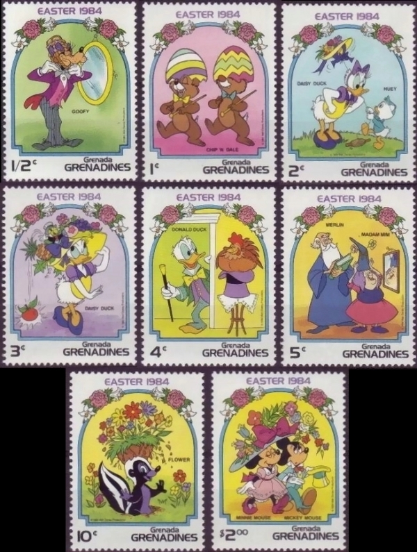 1984 Easter, Disney Characters Stamps