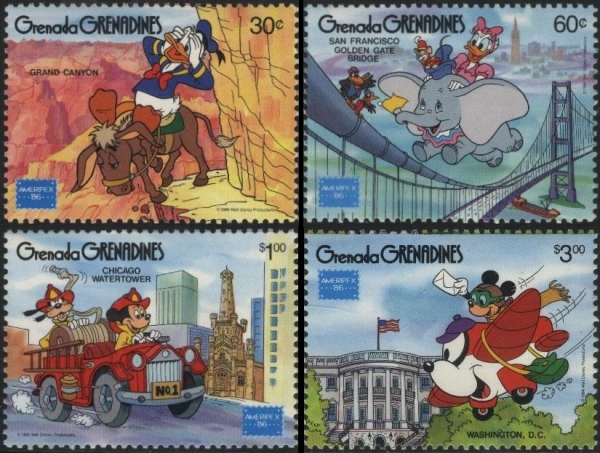1986 Disney AMERIPEX International Stamp Exhibition Stamps