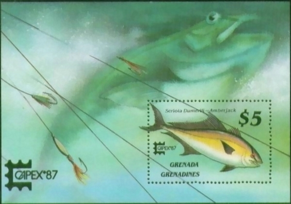 1987 CAPEX '87 International Stamp Exhibition Amberjack $5.00 Souvenir Sheet