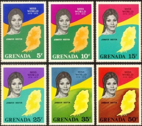 1971 Winner of MISS WORLD Competition Stamps