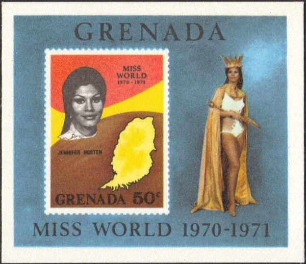 1971 Winner of MISS WORLD Competition Souvenir Sheet