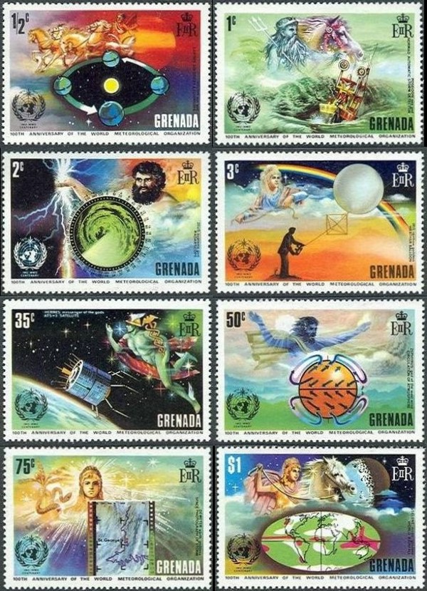 1973 Centenary of the International Meteorological Cooperation Stamps