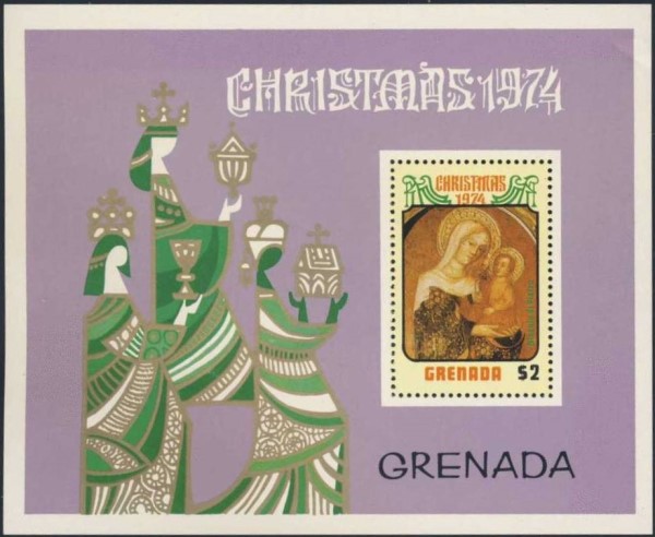 1974 Christmas Paintings Souvenir Sheet