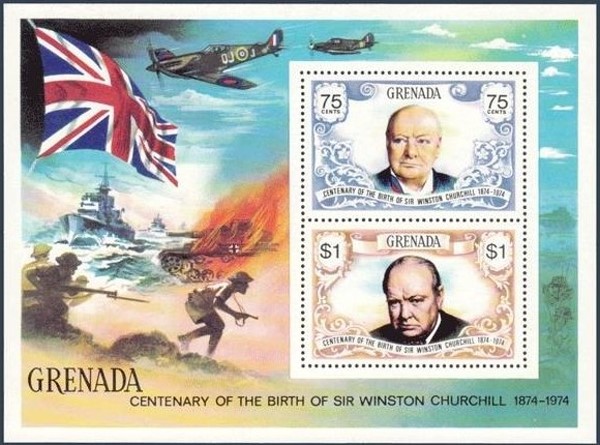 1974 Birth Centenary of Sir Winston Churchill Souvenir Sheet