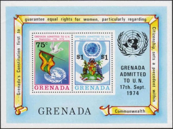 1975 Grenada Admission to the United Nations Souvenir Sheet