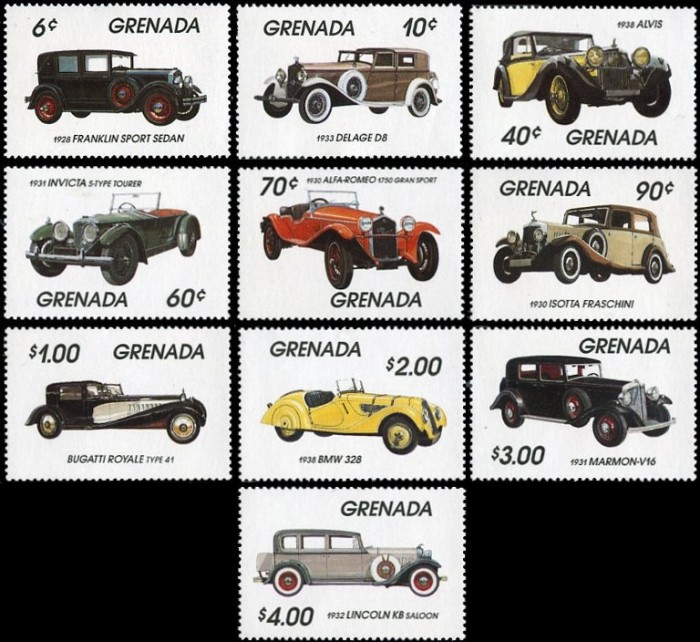 1983 Cars of the 20th Century Stamps