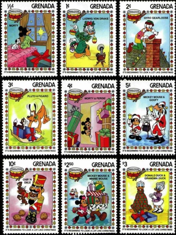 1983 Disney Characters, Christmas Stamps