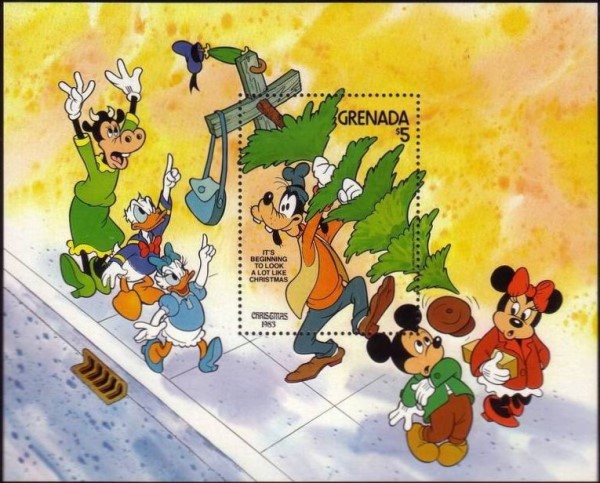 1983 Disney Characters, Christmas Souvenir Sheet