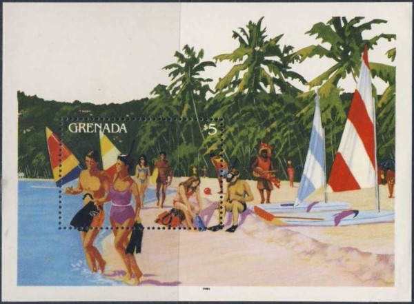 1985 Water Sports Souvenir Sheet