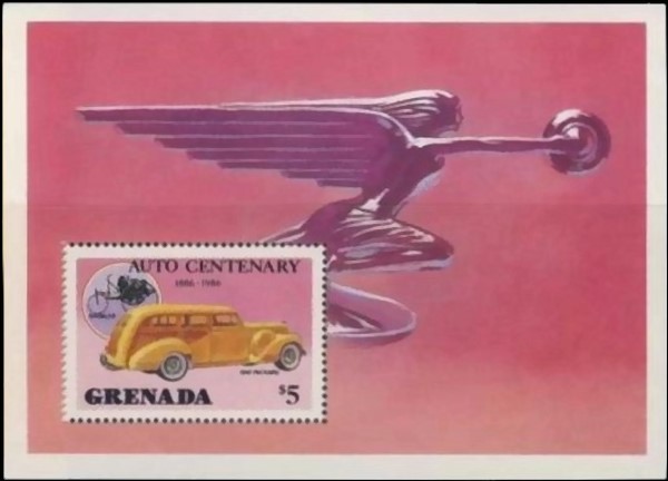 1986 Centenary of Motoring Packard $5.00 Souvenir Sheet