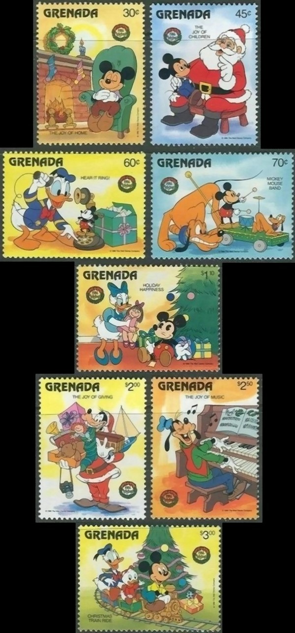 1986 Christmas, Disney Characters Stamps