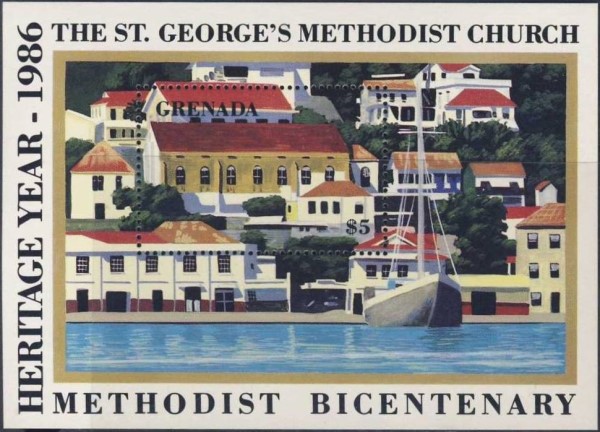 1986 Bicentenary of the Methodist Church in Grenada Souvenir Sheet