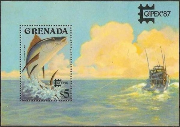 1987 CAPEX '87 International Stamp Exhibition Yellow Tuna $5.00 Souvenir Sheet