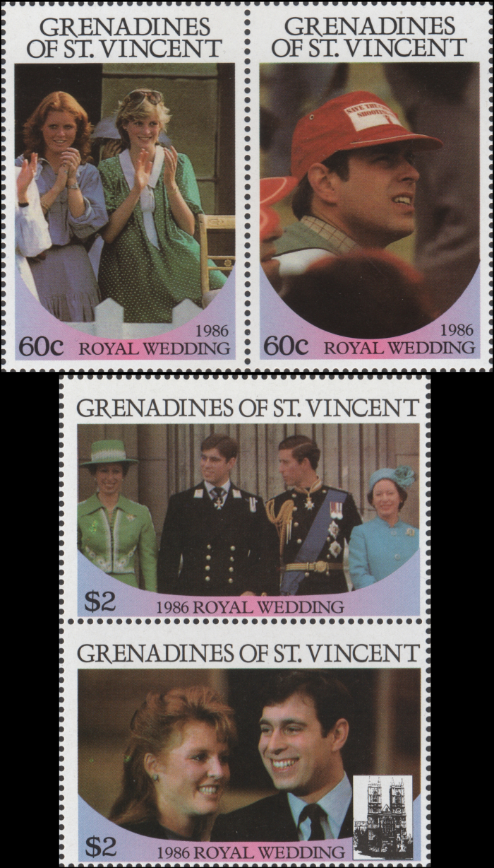 Saint Vincent Grenadines 1986 Royal Wedding Forgery Set