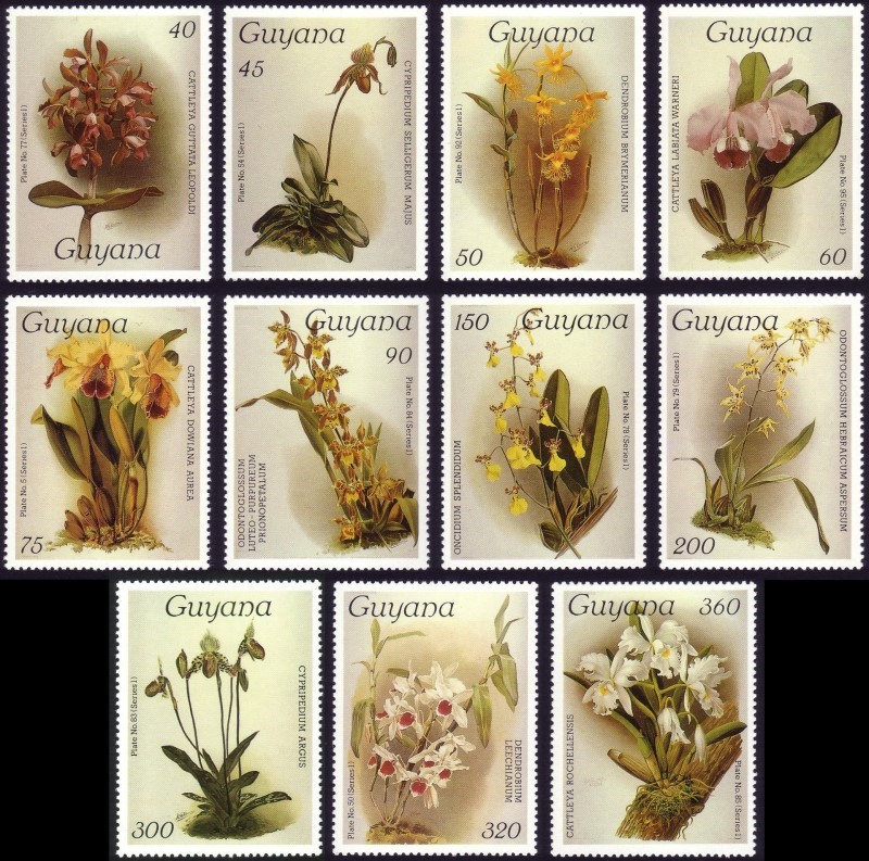 1986-7 Reichenbachia Orchids Watermarked (5th set) Stamps