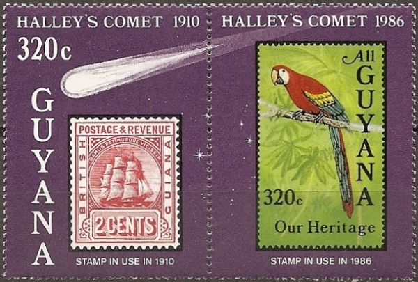 1986 Appearance of Halley's Comet Stamp Pair