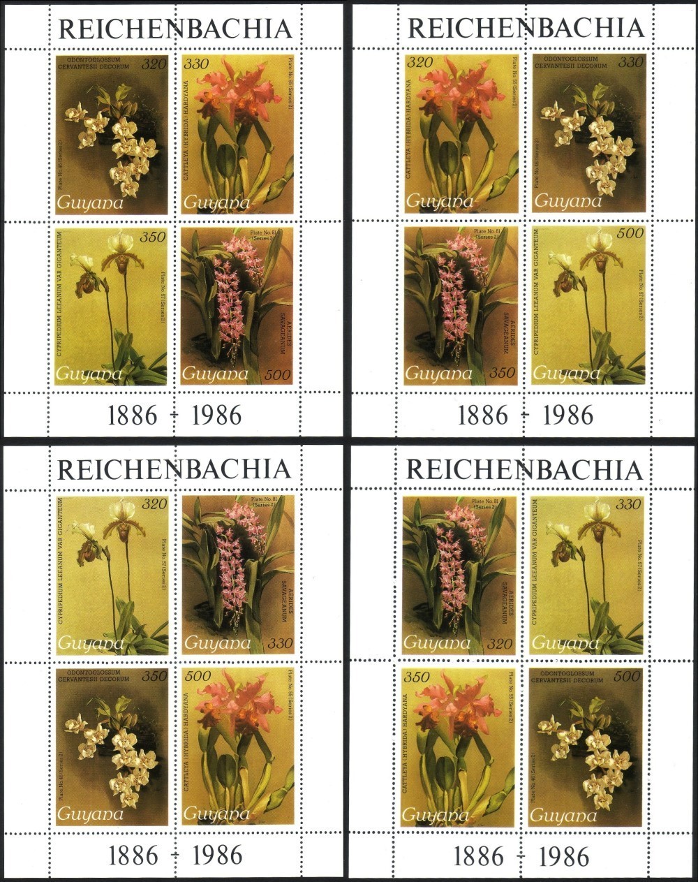 1988 Centenary of Publication of Sanders' Reichenbachia Orchids (27th issue) Stamps