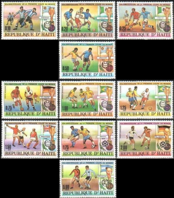 1980 50th Anniversary of the First World Cup Football (soccer) Championship Stamps