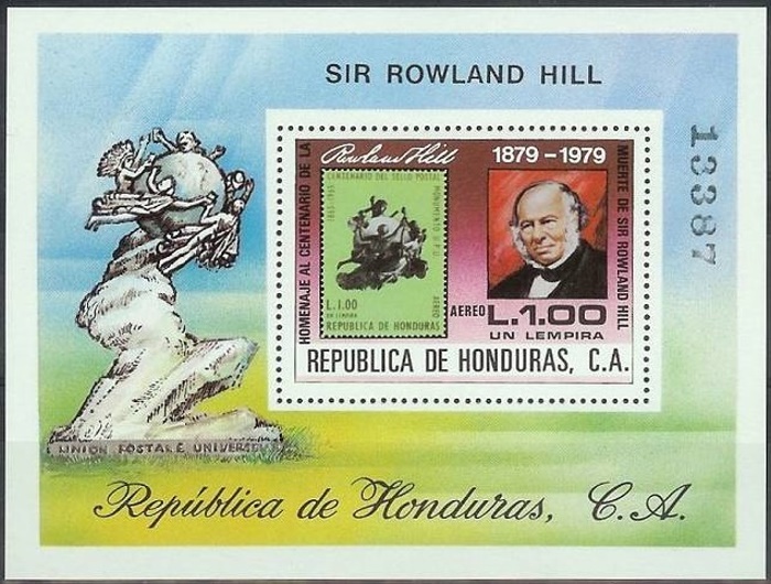 1980 Death Centenary of Sir Rowland Hill (1979) Numbered Souvenir Sheet