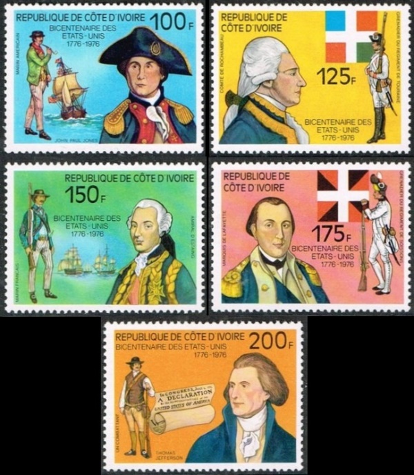 Ivory Coast 1976 American Bicentennial Stamps